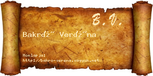 Bakró Veréna névjegykártya